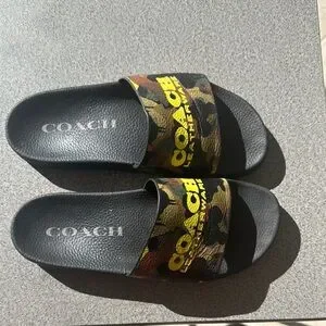 Coach | Shoes | Coach Mens Camouflage Leatherware Slides  display picture 3